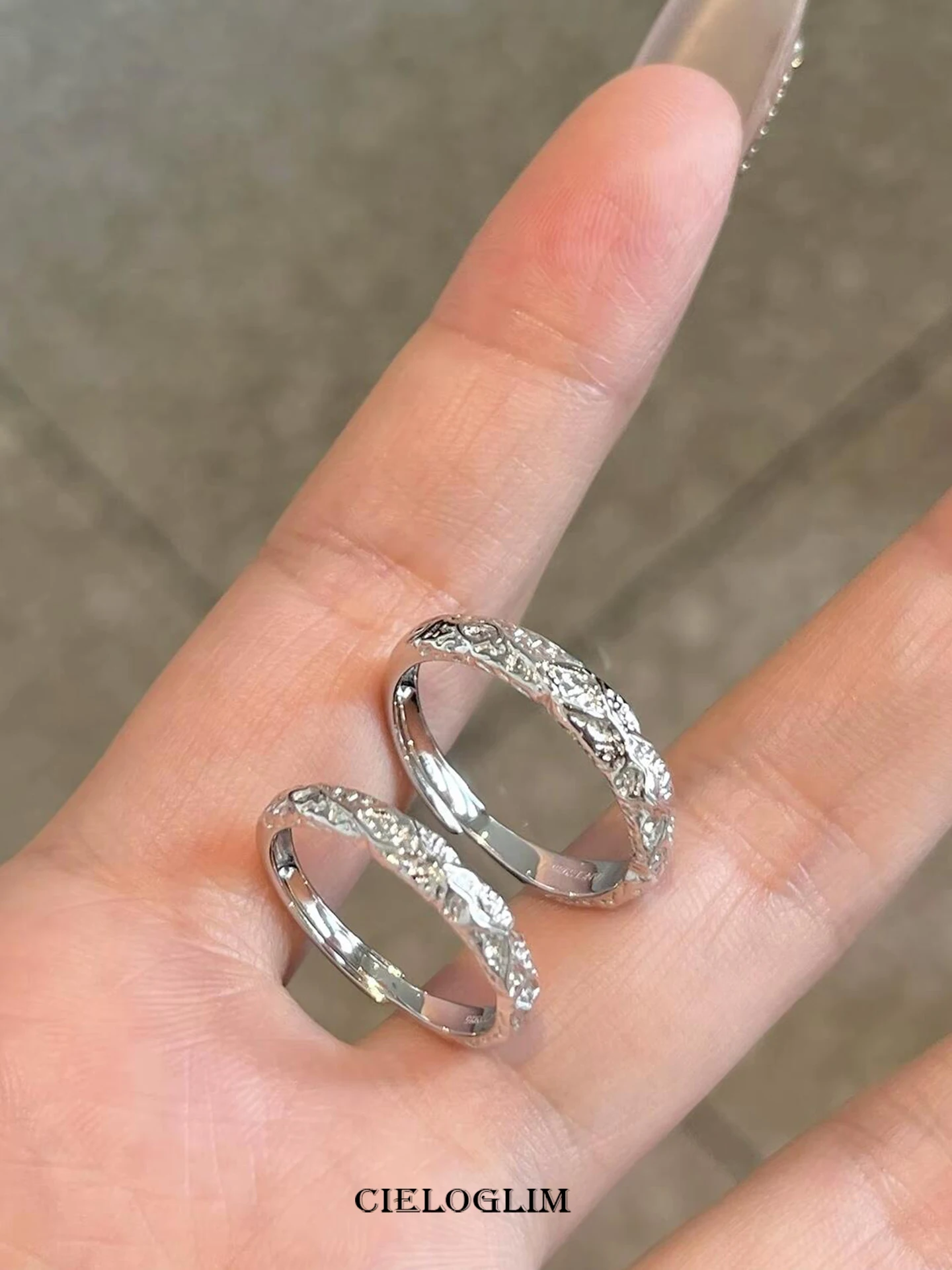 cieloglim-s925-sterling-silver-ring-simple-elegance-couple's-ring-fashionable-accessory-round-shape-no-custom-engraving