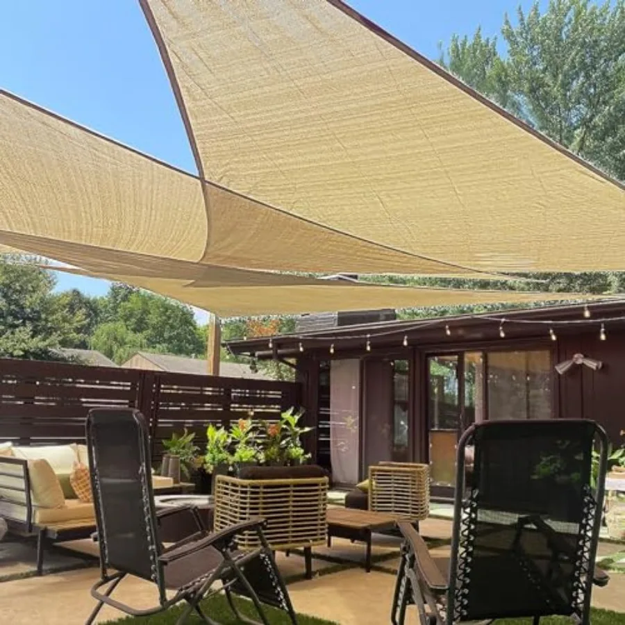

16' x 16' x 16' Triangle Sun Shade Sail Canopy Sunshade UV Block for Outdoor Patio Garden Backyard