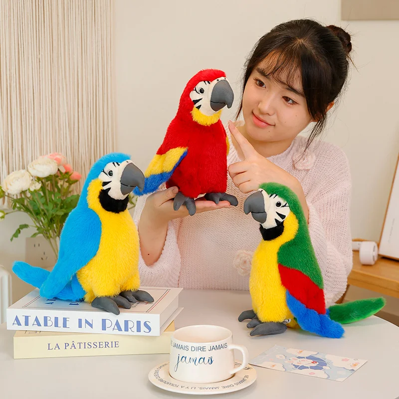 24CM Simulierte Papagei Plüsch Spielzeug Weiche Angefüllte Cartoon Tier Vogel Puppe Nette Sittiche Puppe Beschwichtigen Geschenke – Detail 4