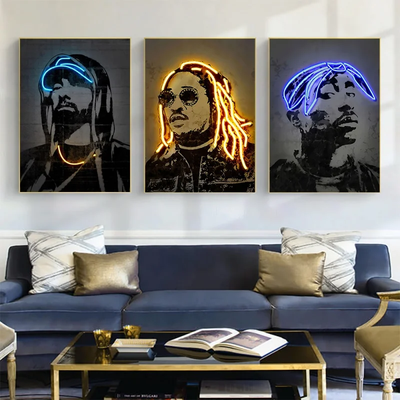 Classic Pop Wall Art Rap Stars Hip-Hop Legends West Coast Singers HD Oil On Canvas Posters And Prints Home Bedroom Decor Gifts