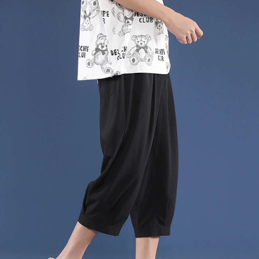 

Breathable Cropped Pants Korean Casual Pants Summer Suitable Comfortable Fit Lightweight Design Regular Length