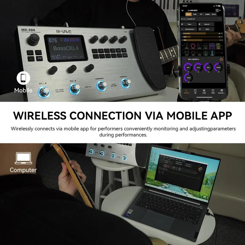 [Incl. Imposta] Processore multieffetto per chitarra M-VAVE MK300 150sLOOPER 128Drum Supporto pedale effetti MK-300 per file Kemper/Axe-FX