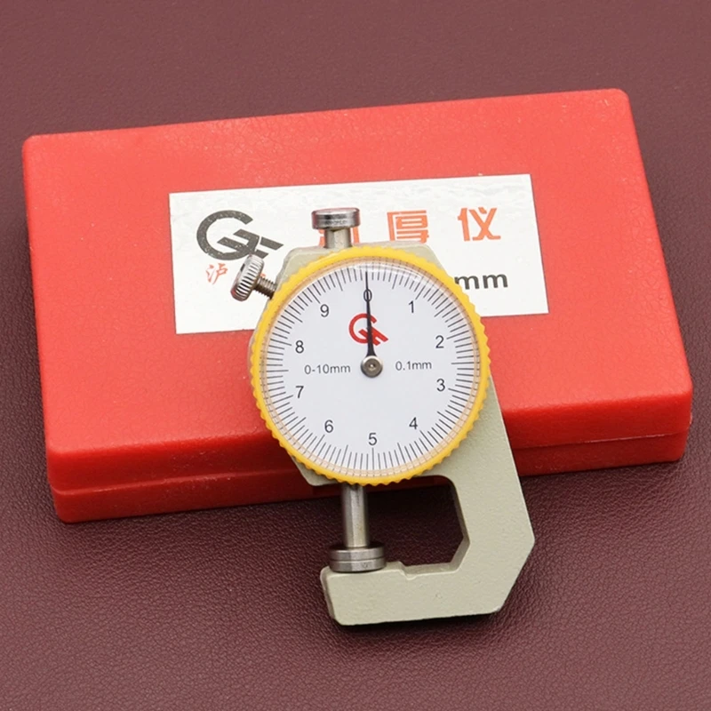 50JC Dial Thickness Gauge 0-10mm/0-20mm Thickness Gauge Thickness Tester for Leather Cloth Metal Sheet Glass Wire