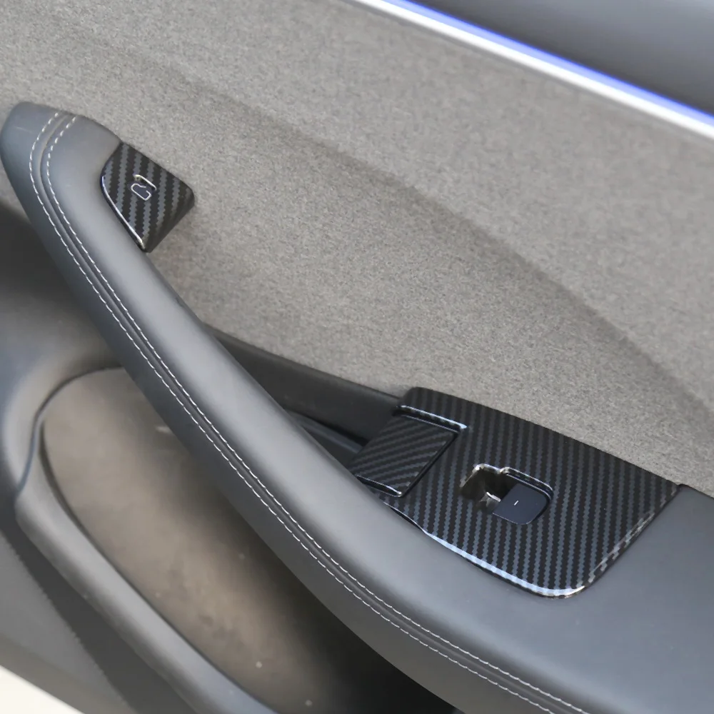 Door Switch Sticker for Tesla Model 3+ Alcantara Thin Patch 10pcs Decoration Sticker for New Model3 Highland 2024 Car Interior