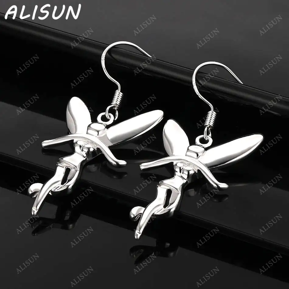 

ALISUN 925 Sterling Silver Angel Earrings Drop Earrings For Women Charm Trend Birthday Gifts Fashion Party Fine Jewelry