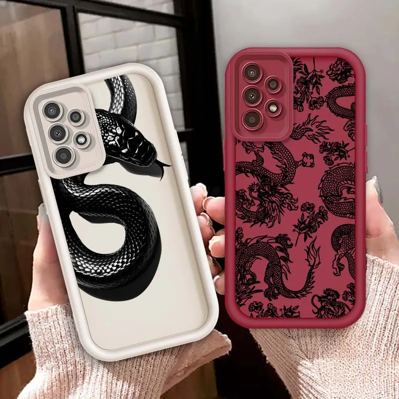 Dragon Line Popular Art For Samsung A71 A52 A51 A34 A33 A22 A16 A15 A13 A04 A06 Note 20 Ultra 5G Eye Ladder Phone Case