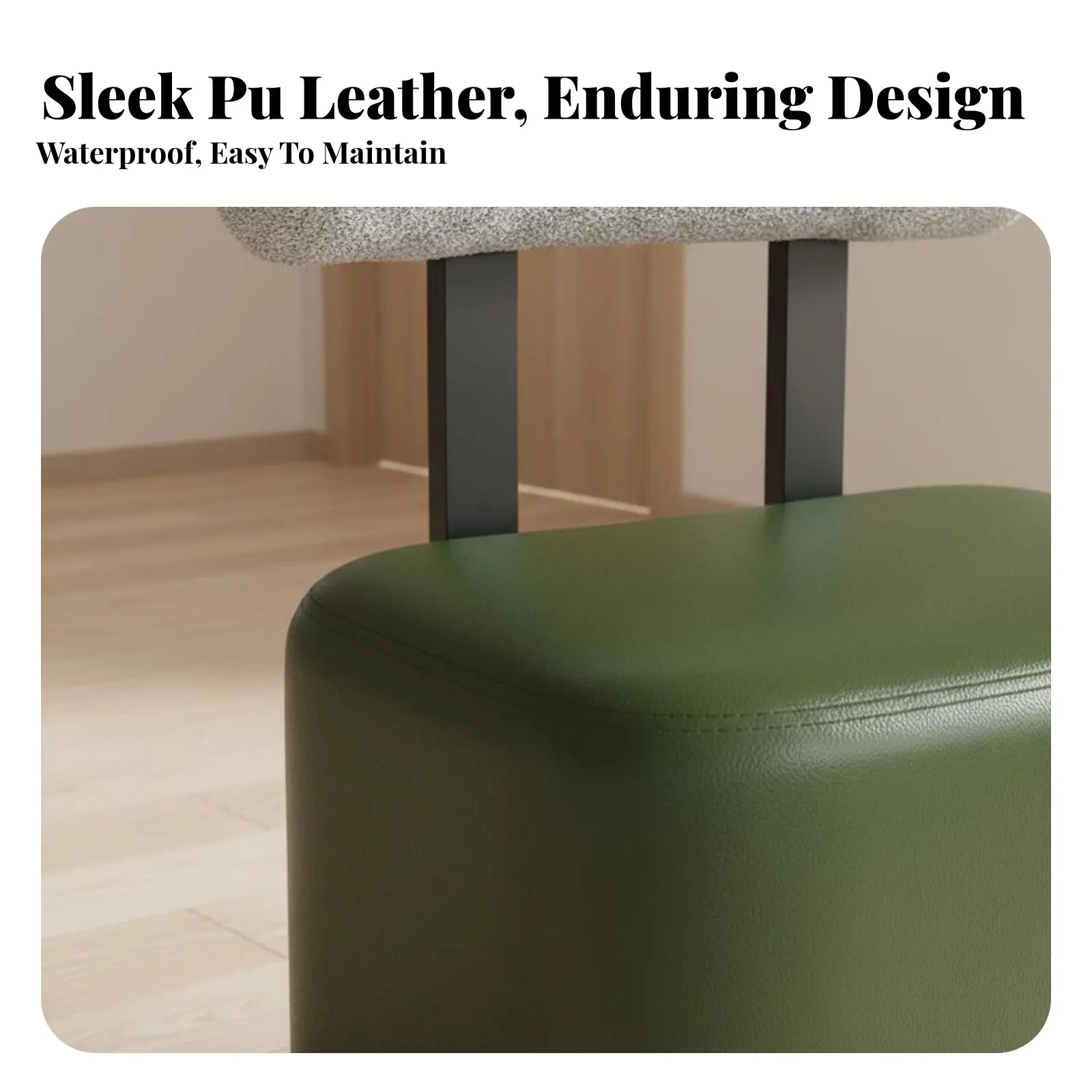 サポートレスト付きホイール付きプーフ-省スペース設計-布張りフロアスツール-リビングルーム用のポータブル人間工学に基づいたサポート補助具