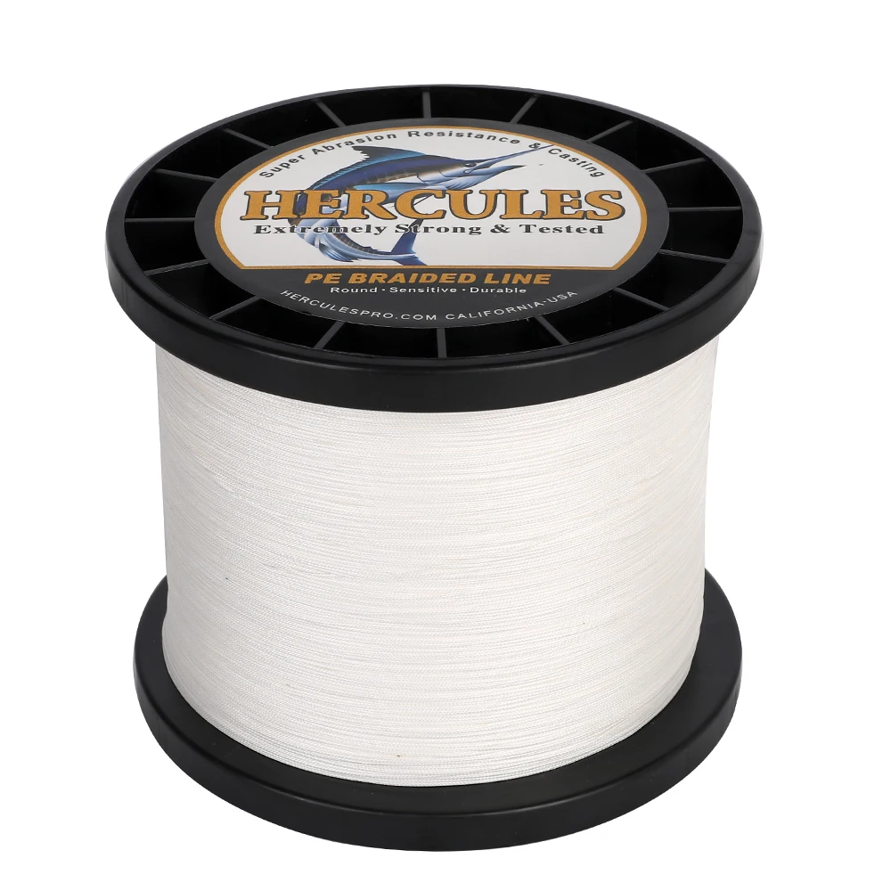 Hercules Fishing Line 12 Strands 100M300M500M1000M1500M2000M Super Pe  Braid White Smooth 10- 420LB Experience Multifilament