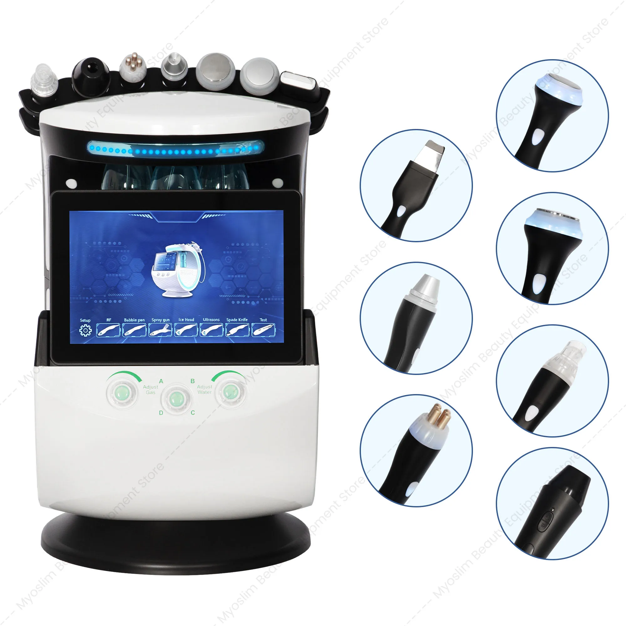 7 in 1 Hydr- Facial Skin Care Ultrasonic Rejuvenation Dermabrasion Hyperbaric Oxygen Face Device for Deep Cleansing Hair Removal