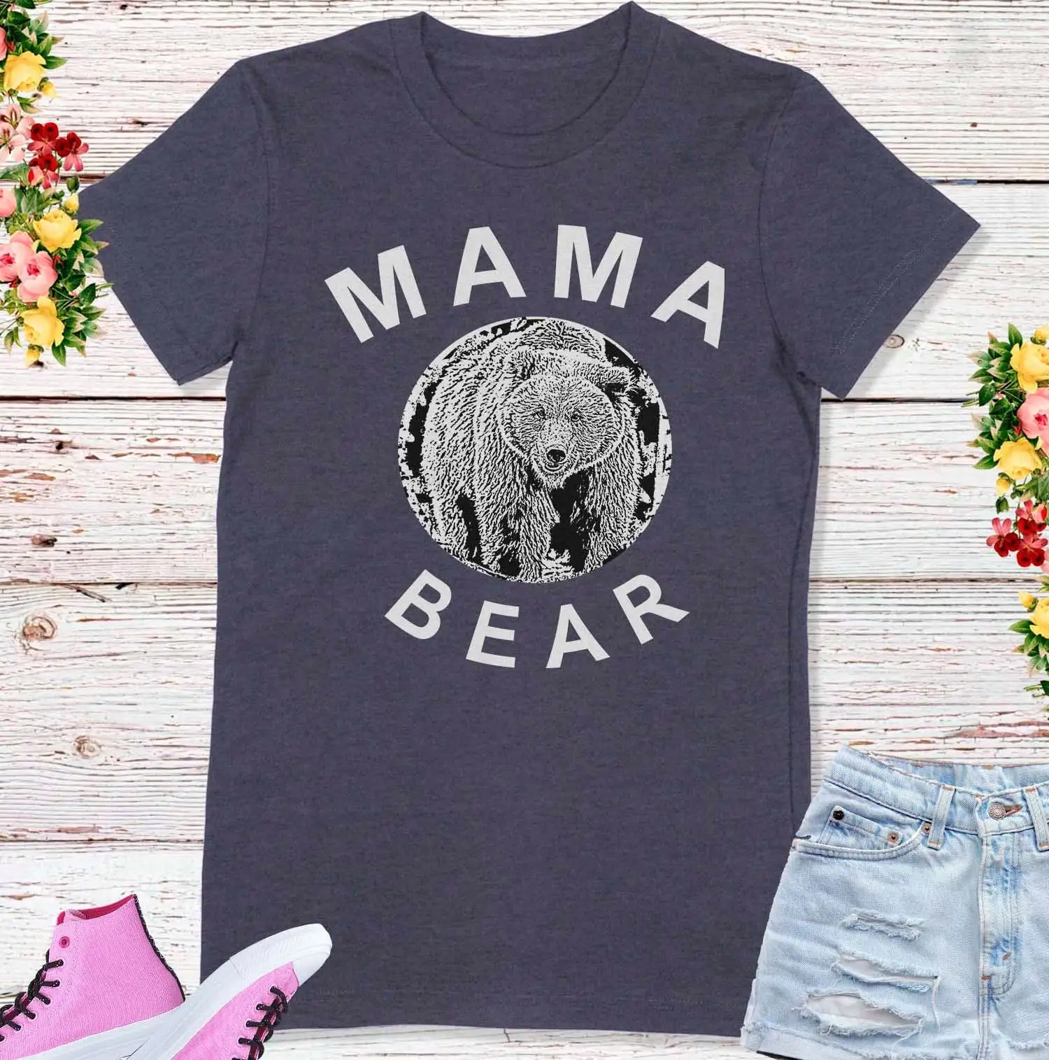 Cool Mama Bear T Shirt New Mom 2020 First Time Mommy Baby Shower Birth Announcement Birthday Girlfriends Females Ladies Bday