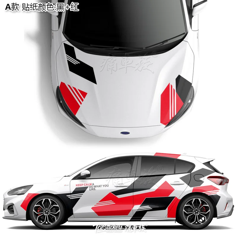 New Car Sticker Vinyl Decorative Car Decal FOR Ford Focus 2016-2022 Body Custom Fashion Sports Car Film