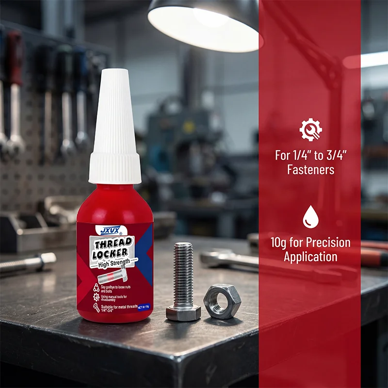 Jxvx 10ml Thread Glue, Anaerobic Screw Glue, High Temperature Resistant Thread Lock, Thread Adhesive for Industrial and Home Use, Strong and Durable Fixation