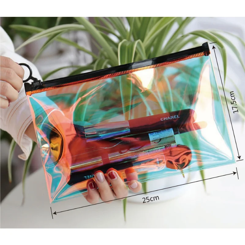 Trasforma la borsa con cerniera Laser Color arcobaleno borsa da viaggio portatile universale per il lavaggio necessità quotidiane borsa di