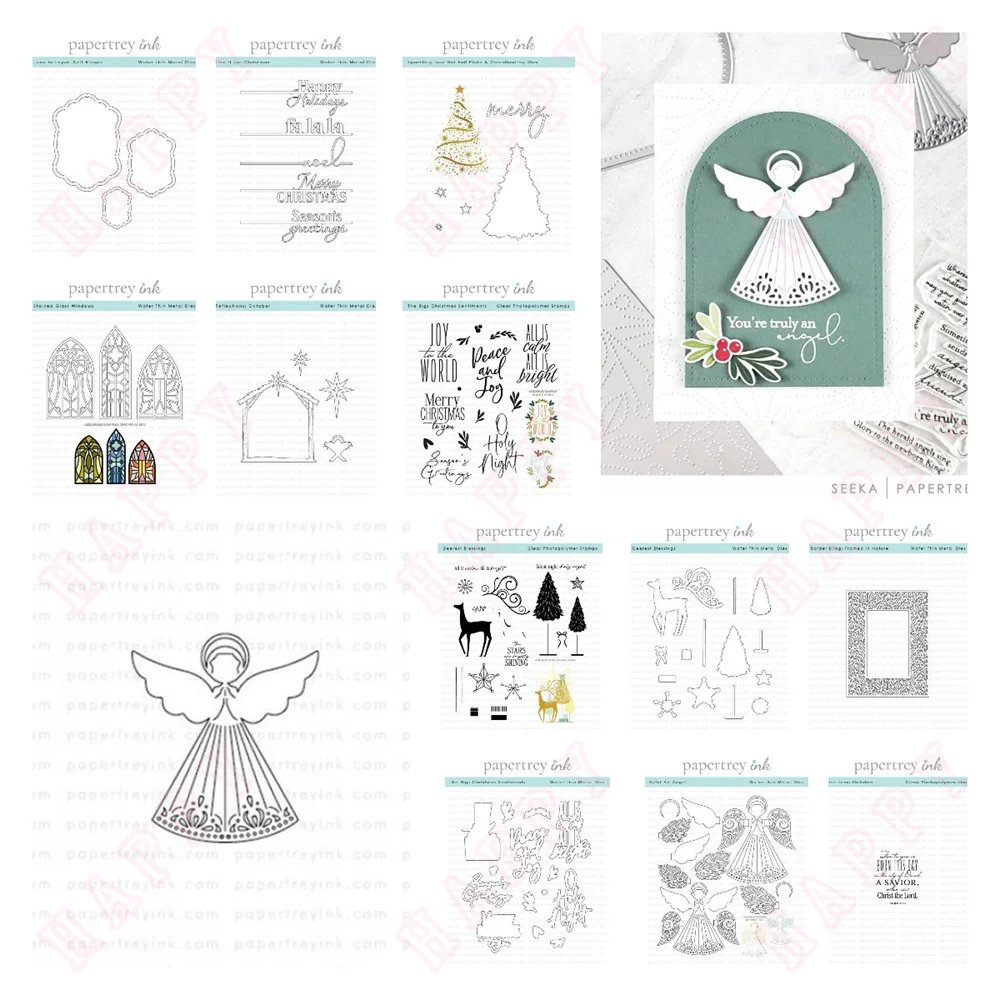 

Angel Die 2024 New Angelic Sentiments Mini Stamp Metal Cutting Dies Stencil Hot Foil DIY Scrapbooking Greeting Card Handmade