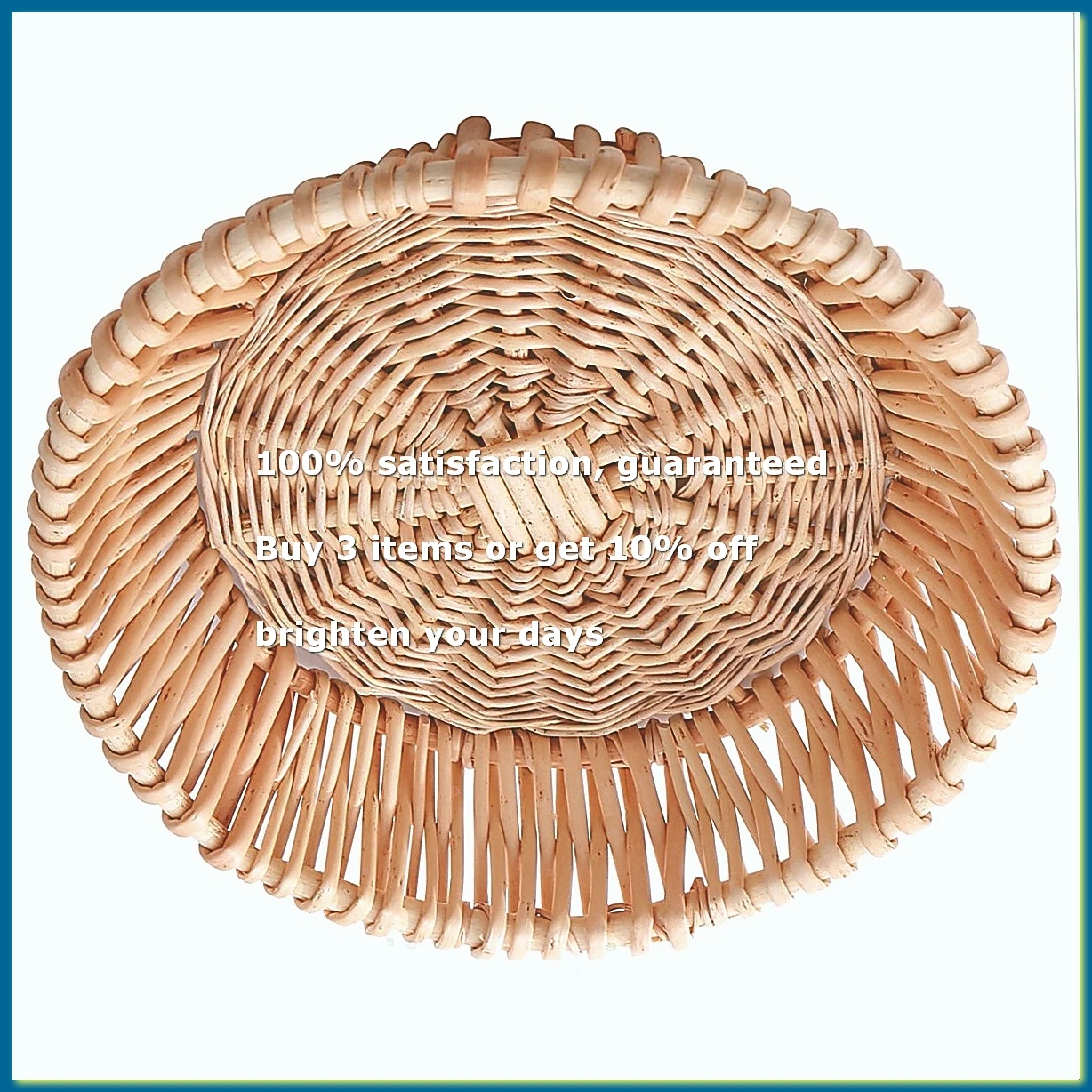 Hand-Woven Basket, Wicker Basket, Food Serving Basket for Bread, Fruit, Vegetable Storage, Gift Basket 25 x 8cm