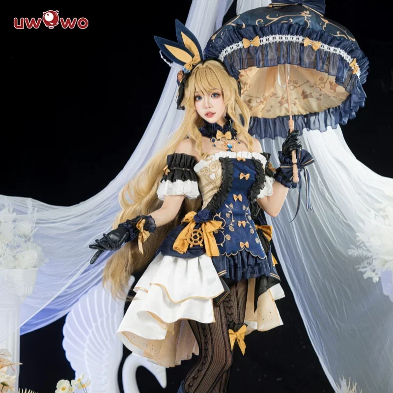 PRE COMES UWOWO Exclusive Genshin Impact Fanart Navia Bunny Suit Cosplay Costume With Umbrella