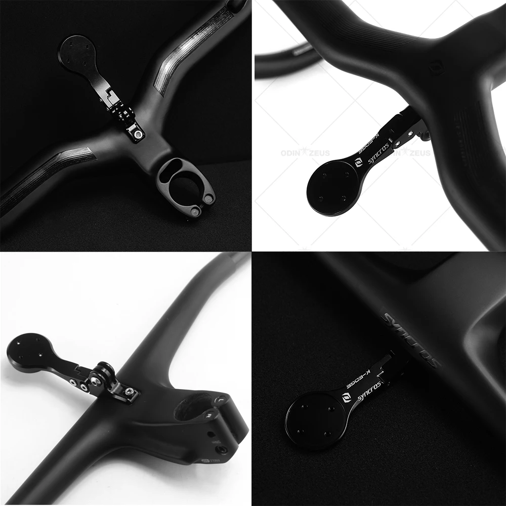 Syncors-Integrated Bike Handlebar,Aluminum Alloy, icycle Computer Mount for Garmin,ateye, ryton, opro, Flashlight Holder, IC