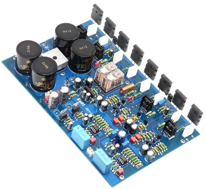 E601 C5200 T1943 Tube Fever HiFi 300W+300W High-Power Class AB 2.0 Channel Audio Amplifier Board z obwodem zabezpieczającym