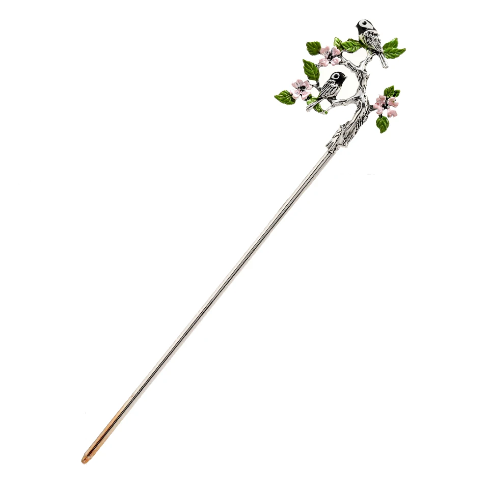 Muylinda Vintage Chinese Style Hanfu Hair Stick Women Metal Glaze Hair Fork Chopsticks Hairpin Woman Hair Jewelry Accessories