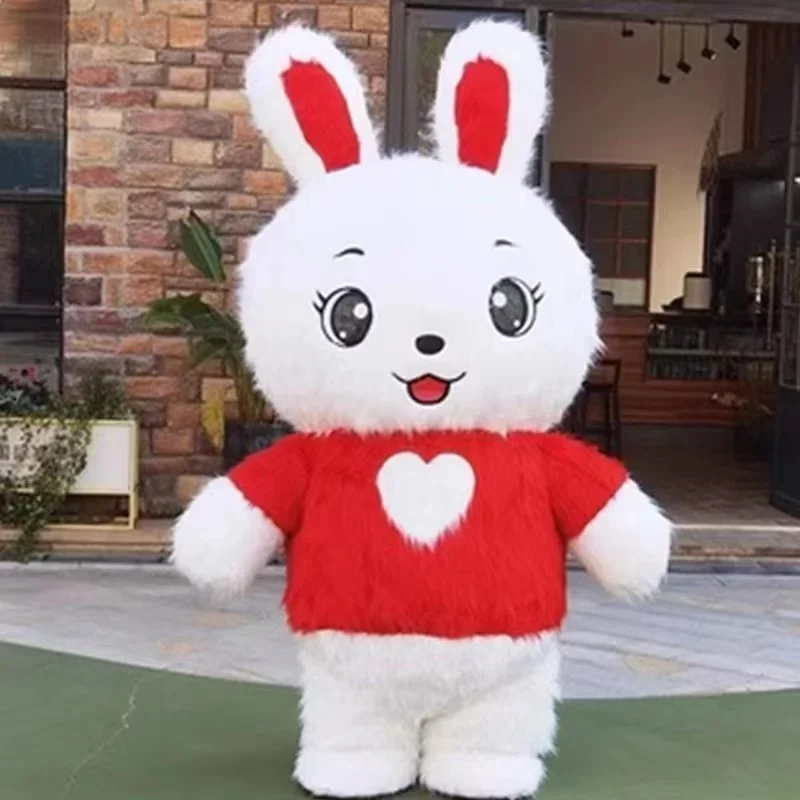 Christmas Inflatable Rabbit Mascot Costume Chinese New Year's Performance Clothings Props God Of Wealth Cartoon Rabbits Withou