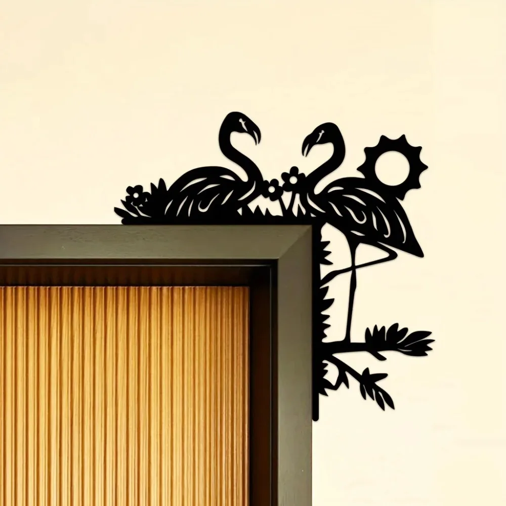 CIFBUY 1PC Metal Flamingo Wall Art Decor,Creative Door Hanging for Living Room