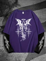 New men's long-sleeved T-shirt for Spring and Autumn 2025 casual roller skating 3D printed street men's wear 4
