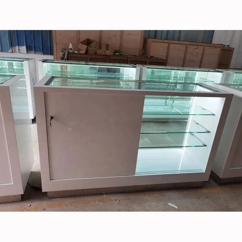 Custom Shop Display Cabinet com luz LED, vitrine de vidro do telefone móvel, alta qualidade