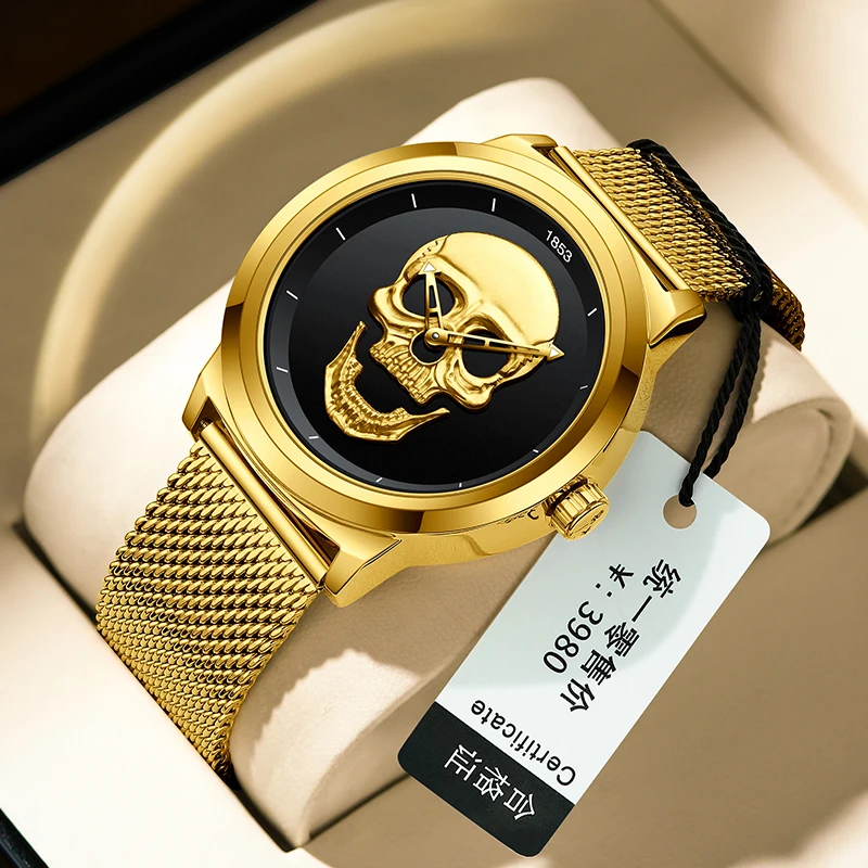 LIGE Creative Skull Design Watch Ladies Top Brand Luxury Women Watch Fashion Waterproof Quartz Watches For Women Montre Femme