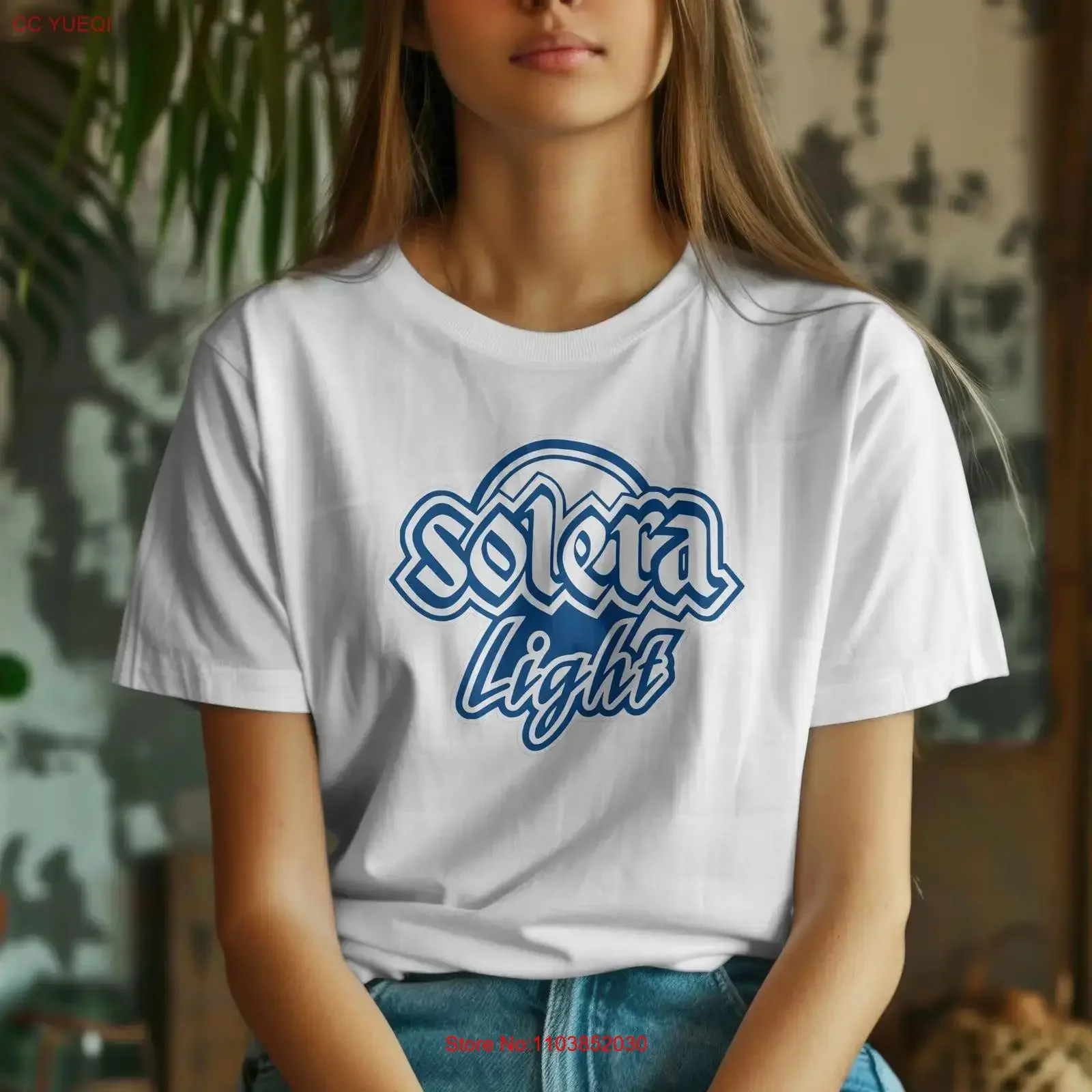 Camiseta Cerveza Solera Azul com Logo, Cerveja Venezuelana Leve, Estilo Vintage, Gráfico Lavado, Moda Casual Masculina