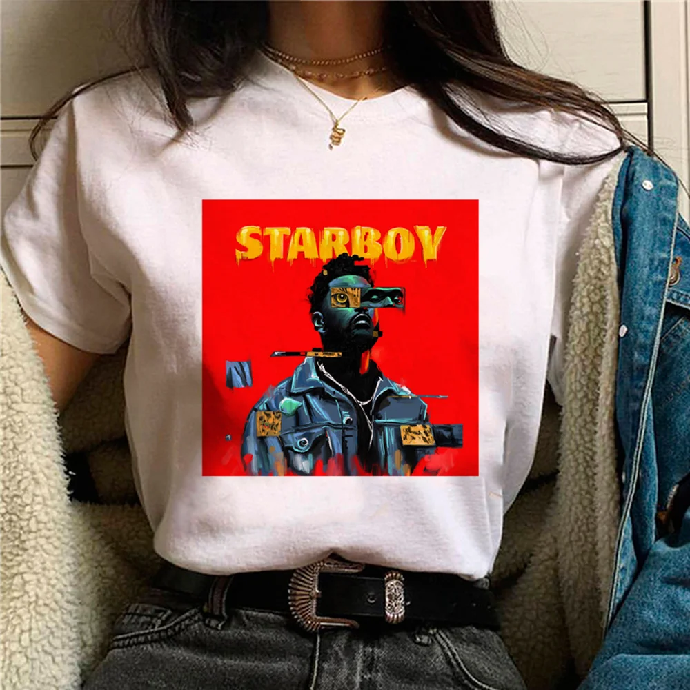 the Weeknd t-shirts women Japanese anime graphic Tee female comic streetwear clothing