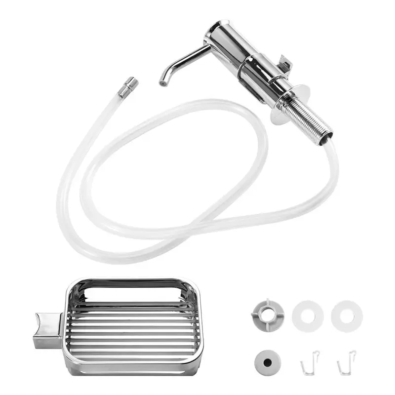 A20F-Soap Dispenser For Kitchen Sink,Built In Soap Dispenser Pump With Sponge Holder & Extension Tube Kit For Under Counter