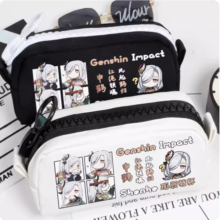 

Anime Genshin Impact Shenhe Pencil Case Oxford Canvas Storage Bag Pencil Box Pencilcase School Pen Bag 1860