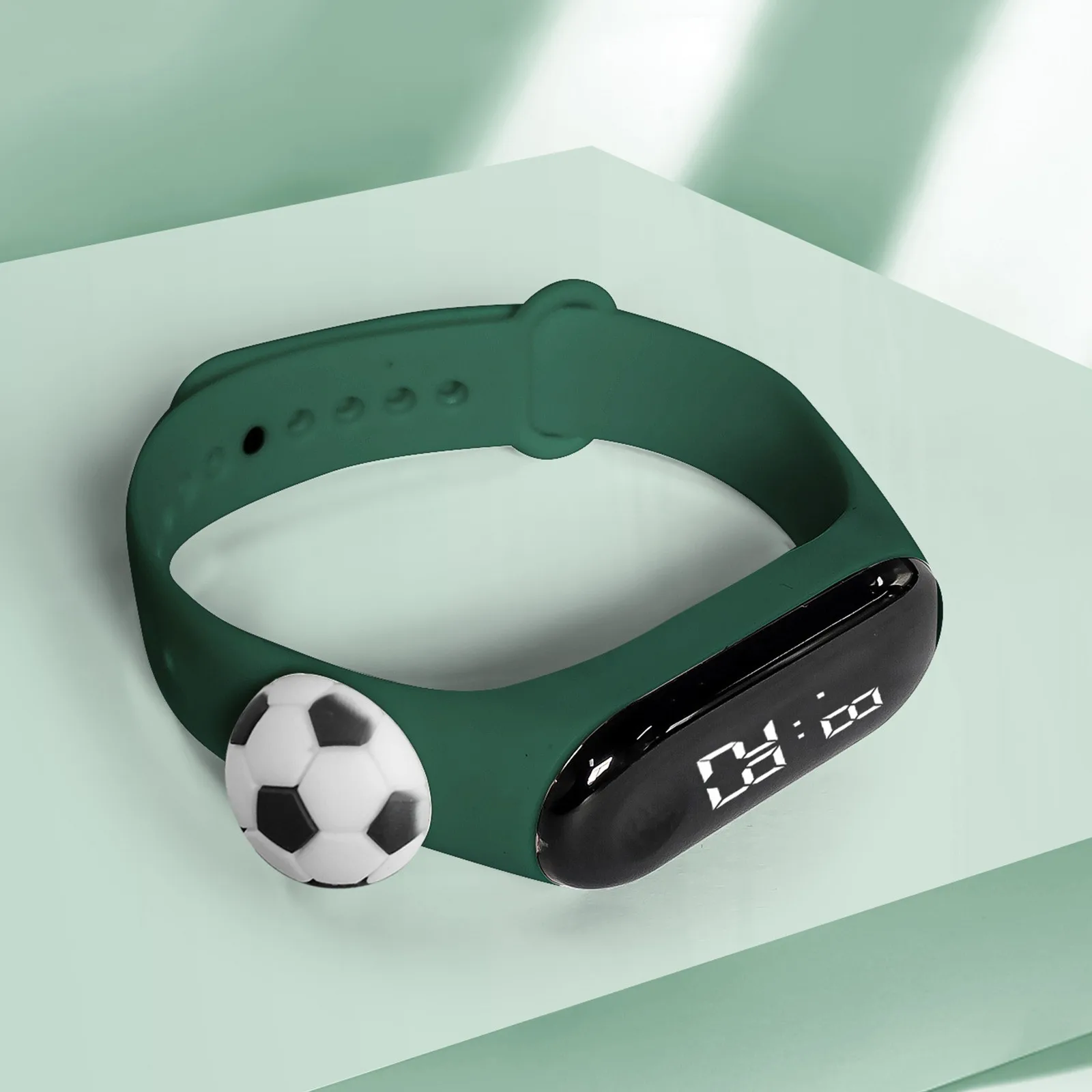 Relógio de pulso infantil Cartoon Football Silicone Strap, relógios digitais inteligentes, relógio esportivo, multifunções, ao ar livre, meninos, meninas, estudante