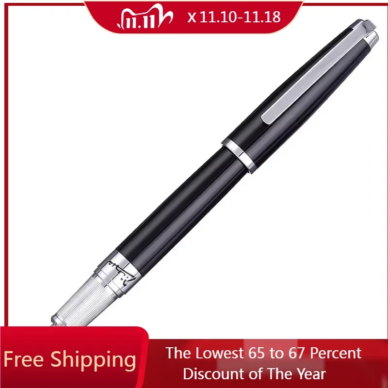 

New Sale Picasso 918 Fountain Pen Fine Iridium Gold F 0.5MM Nib, Metal Carving Black Silver Pens,Luxury Writing Office School