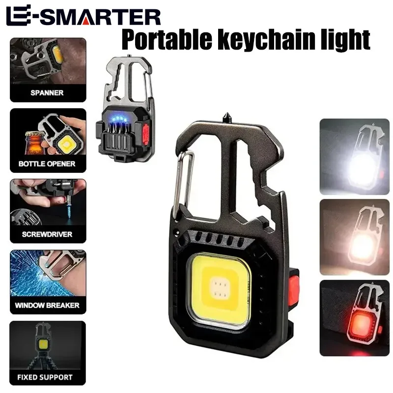 LED Taschenlampe wiederauf ladbare Schlüssel bund Licht Arbeits licht Outdoor Camping Licht Mini tragbare Taschen schlüssel Schrauben dreher Sicherheit Hamme