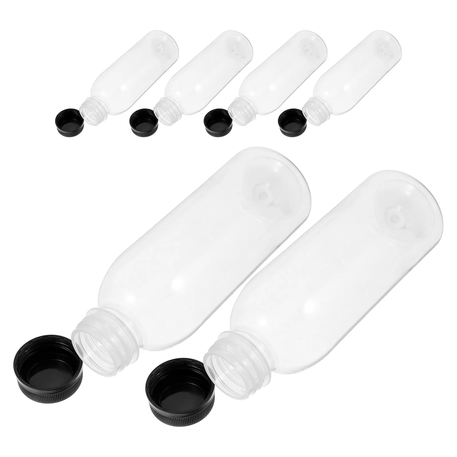 

6PCS PET Storage Bottles Food Grade EcoFriendly Clear Water Juice Containers Safe Screw Lid Empty Beverage Dispenser for Family