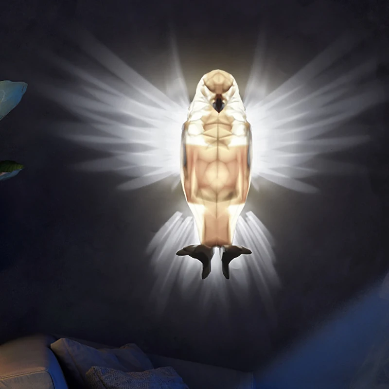 

LED Eagle Wall Lamp With Luminous Wings Wall Mounted Projection Lamp Household Ambient Light For Bedroom Dining Room Night Light