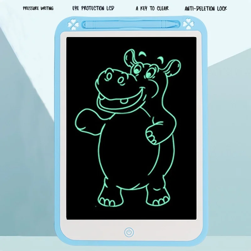 

Детский 12-дюймовый ЖК-планшет для рисования для многоразовой доски для письма, кнопка мгновенного стирания и блокировки, экран для защиты глаз, подарки на день рождения