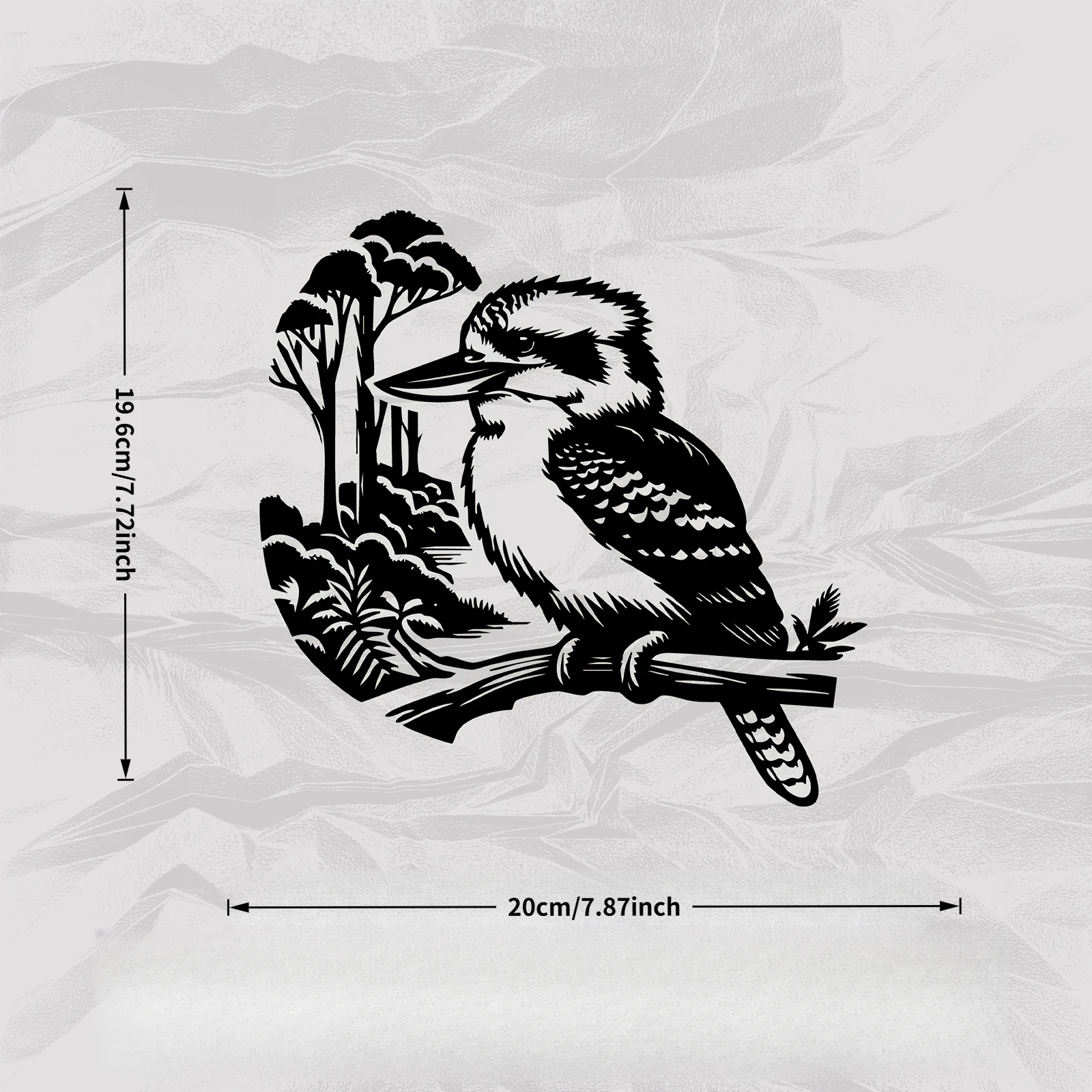 CIFBUY Metal Wall Art Vibrant Kookaburra Bird Mural Decor 2D Flat Iron Craft Hanging Ornament For Living Room Home Nature Lover