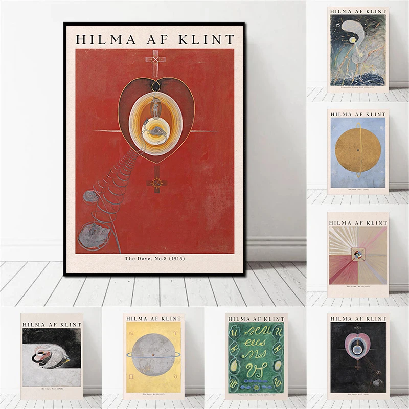 Hilma Af Klint Canvas Print Modern Abstract Wall Art Scandinavian Boho Minimalist Geometric Decor Vintage Aesthetic Home Gift