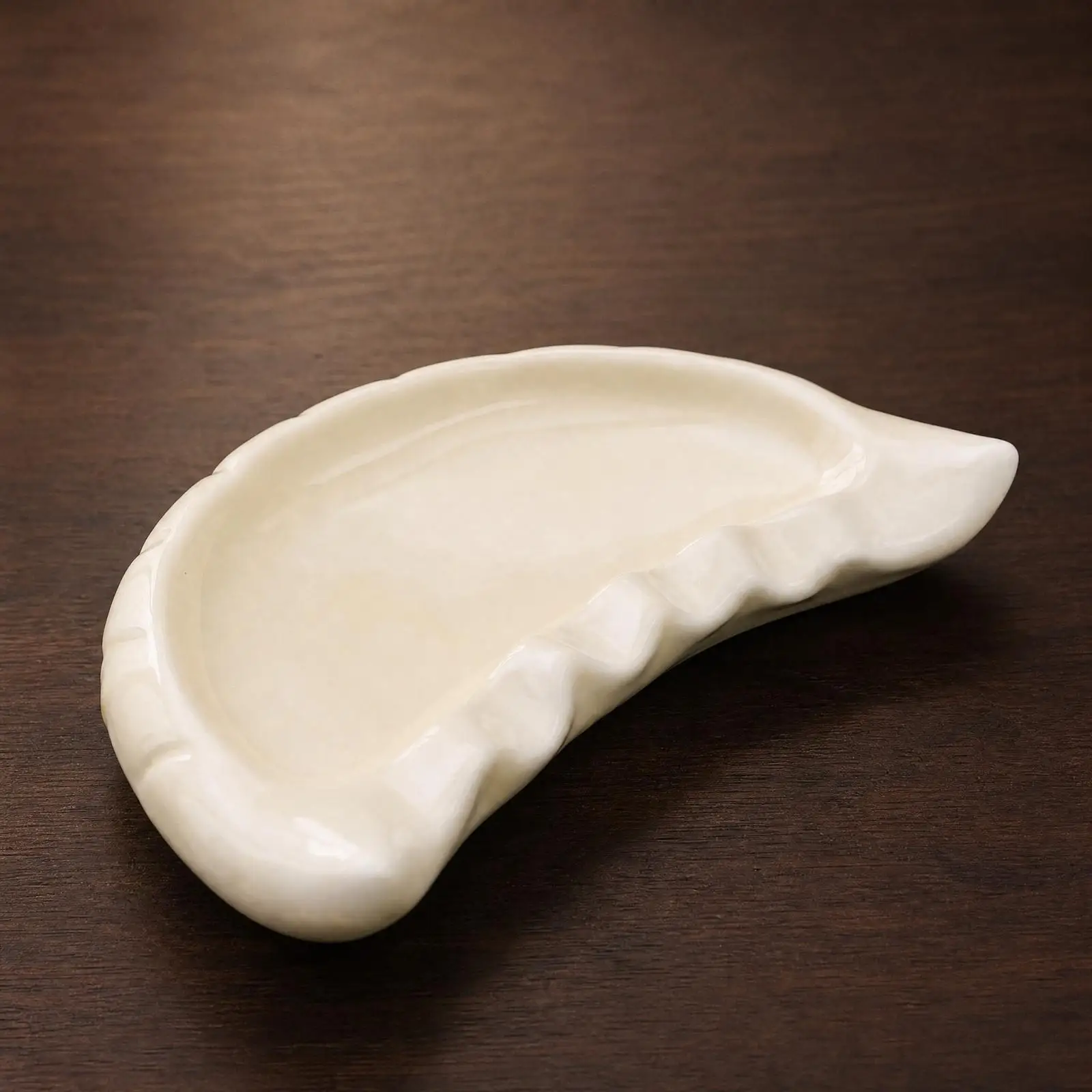 Porcelain Chopstick Rest with Dumpling Design for Serving Small Dishes Appetizer Plate Decor
