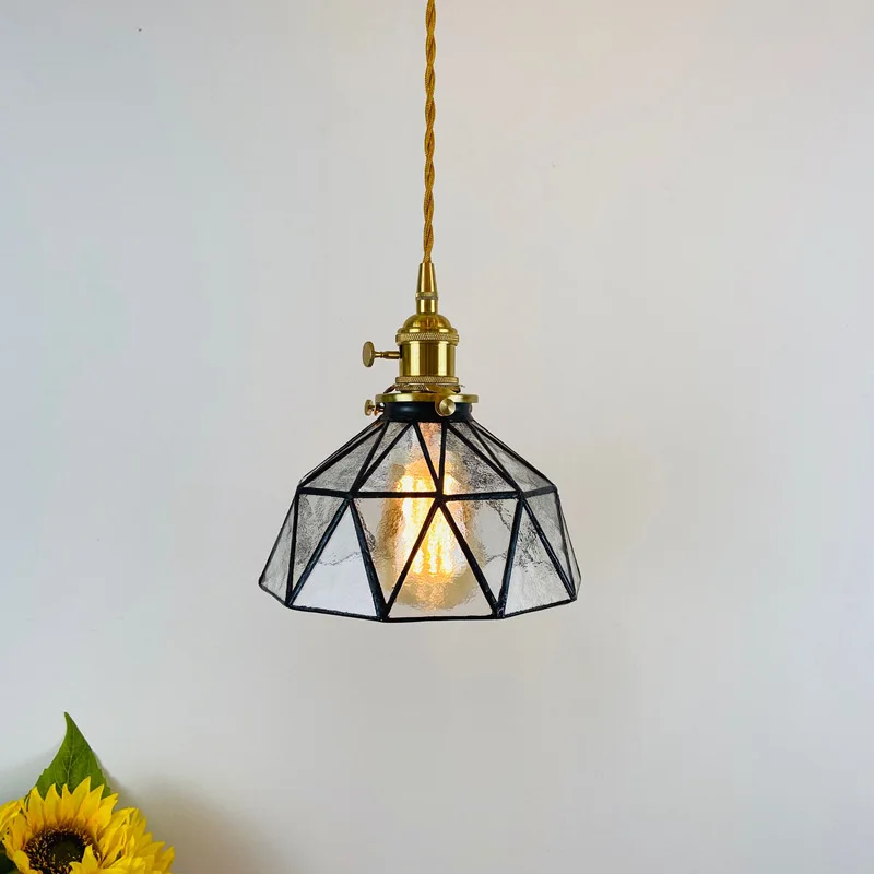 Retro Handmade Glass Chandelier Restaurant Bedside Bed and Breakfast Small Chandelier