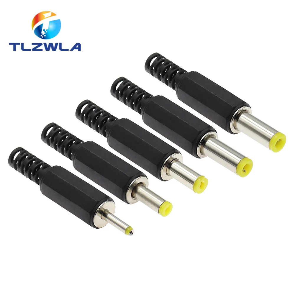 10 sztuk zasilacz prądu stałego wtyczka 5.5*2.1mm złącze wtykowe DC linia spawalnicza wtyk męski 5.5x2.5 4.8 1.7 1.35 0.7MM