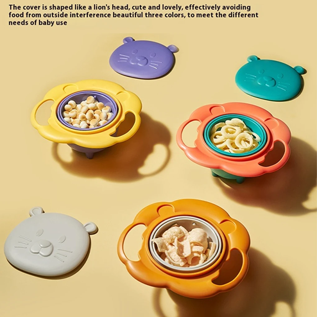 

Baby Baby CHILDREN'S Bowl 360 Degree Rotation Gyro Bowl Lion Bowl Balance Bowl Do Not Pour Anti-scald and Anti-fall Eating Bowl