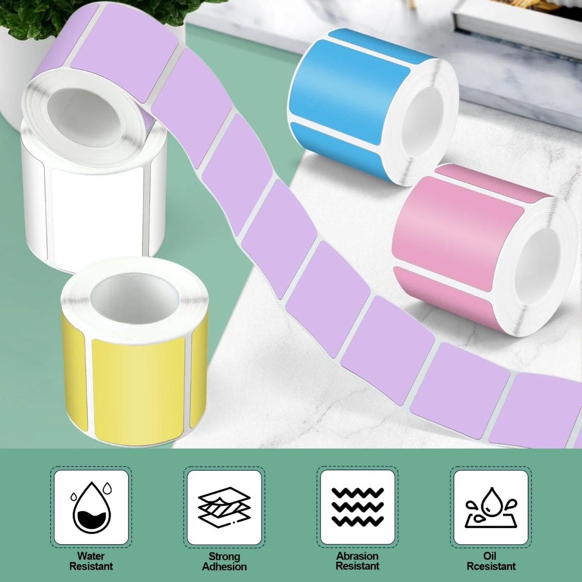 Labels Adhesive Thermal Paper Waterproof Thermal Label Stickers Compatible with Phomemo M110 M221 M220 M120 M200 M110s Printer