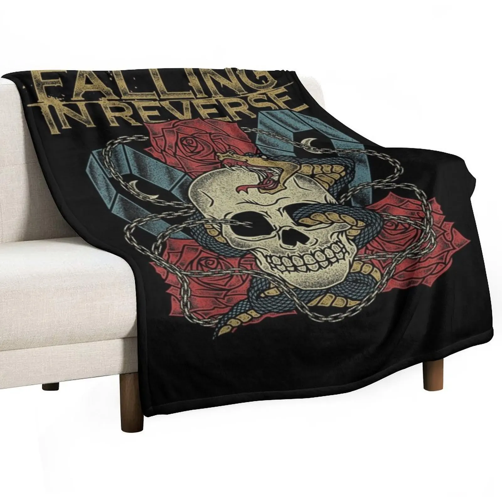 Falling In Reverse - Official Merchandise - The Death vintage Throw Blanket Year Round Soft Comfortable Blanket for Home