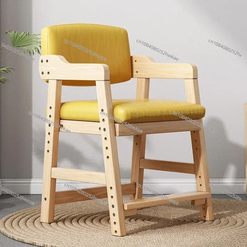 Chair Cushion Rotatable Stool Solid Wood Backrest Dining Chair Dining Chairs Sillas De Comedor Dinning Chair