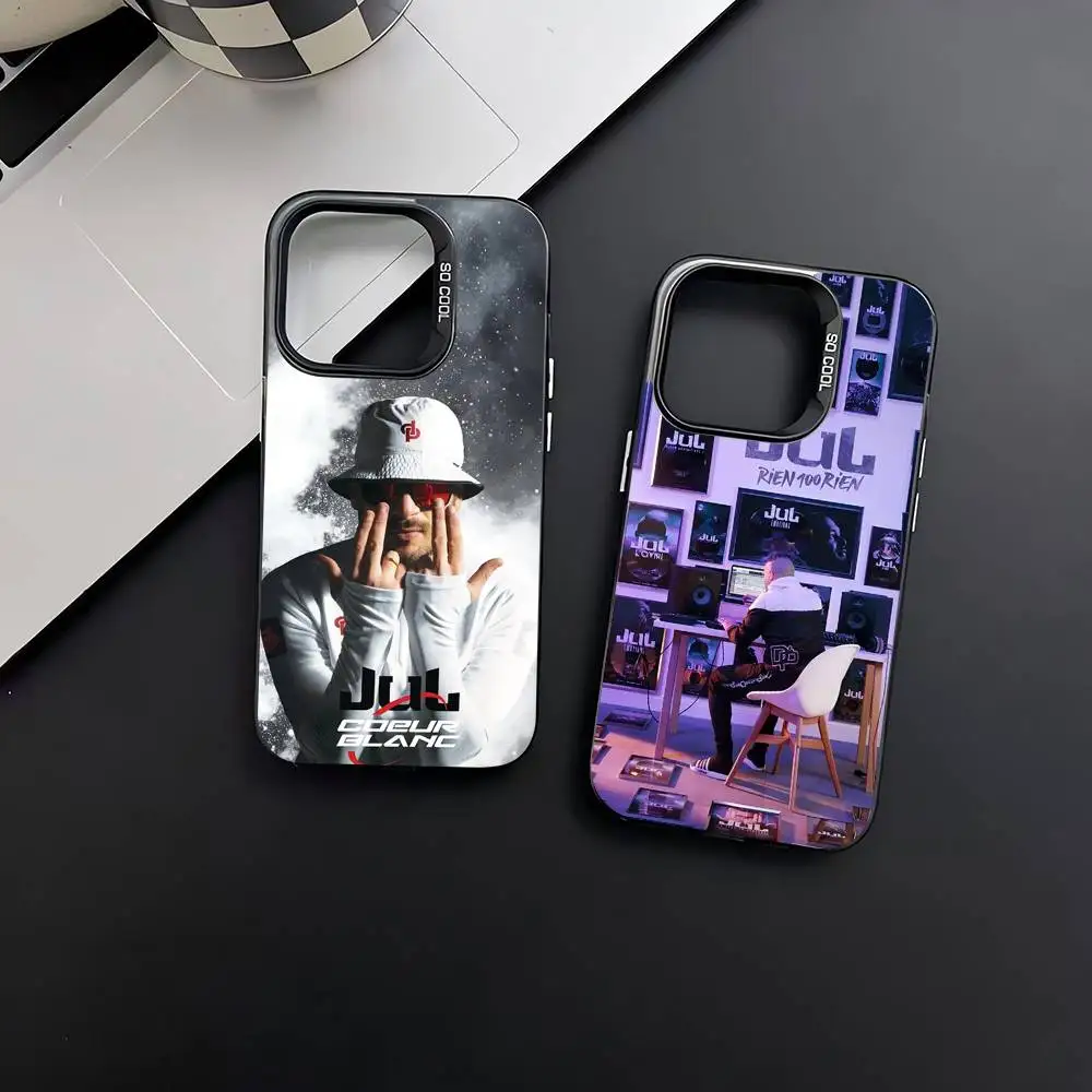 France J-Jul R-Rapper Phone Case For IPhone 17 Air 16 15 14 11 12 13 Pro Max Plus X XR XS Colored Silver Hard Cover