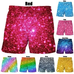 3D Print Gorgeous Colours Graphic Beach Shorts For Men Casual Summer Cool Board Shorts Hombre Plus Size Mens Swim Trunks