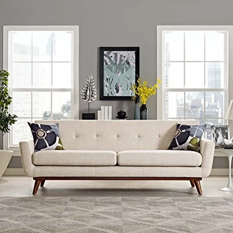 Engage Mid-Century Modern Upholstered Fabric Loveseat